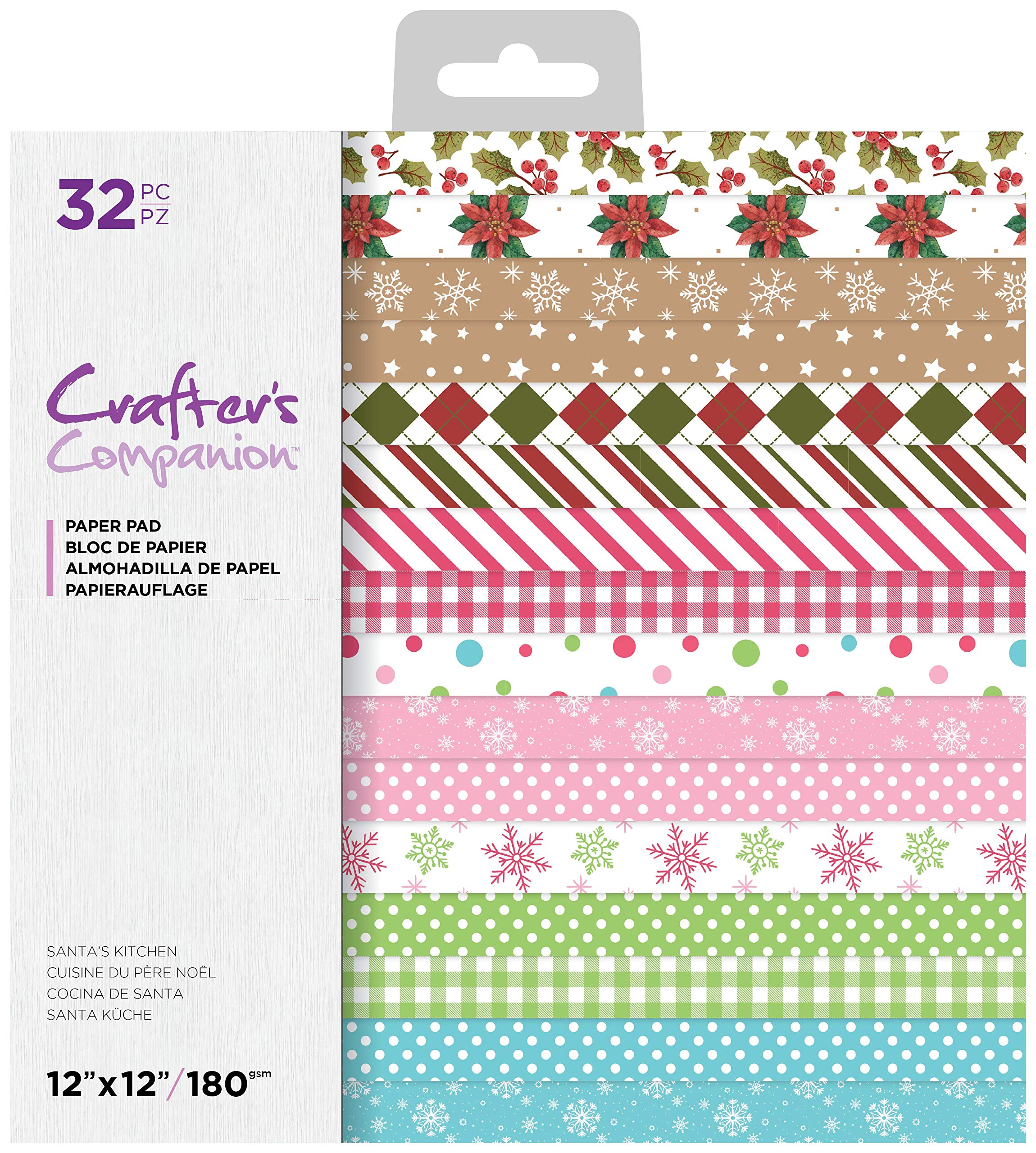 Crafter's Companion CC-PAD12-SANKIT 12" x 12" Santa's Kitchen Card Pad, Multi