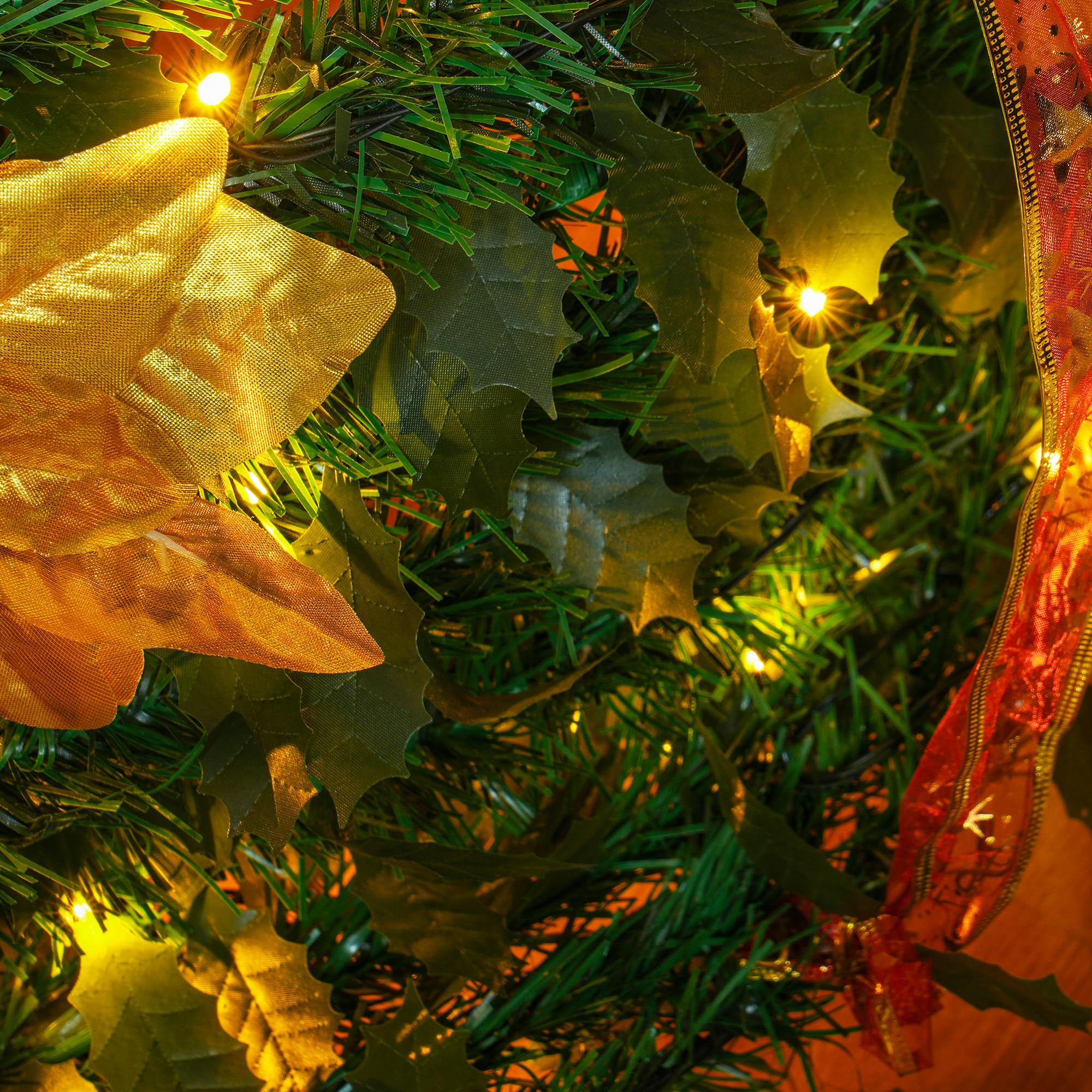 HOMCOM Árbol de Navidad 180 cm con Luces LED Artificial Plegable con Adornos Pre-instalados Árbol Navideño para Interior Verde