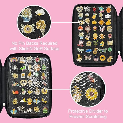 Miniatura 2 de PinFolio Bolsa de exhibición clásica, deportiva ligera y libro de pines de Disney diseñado para almacenamiento y fácil comercio hasta 100 pines