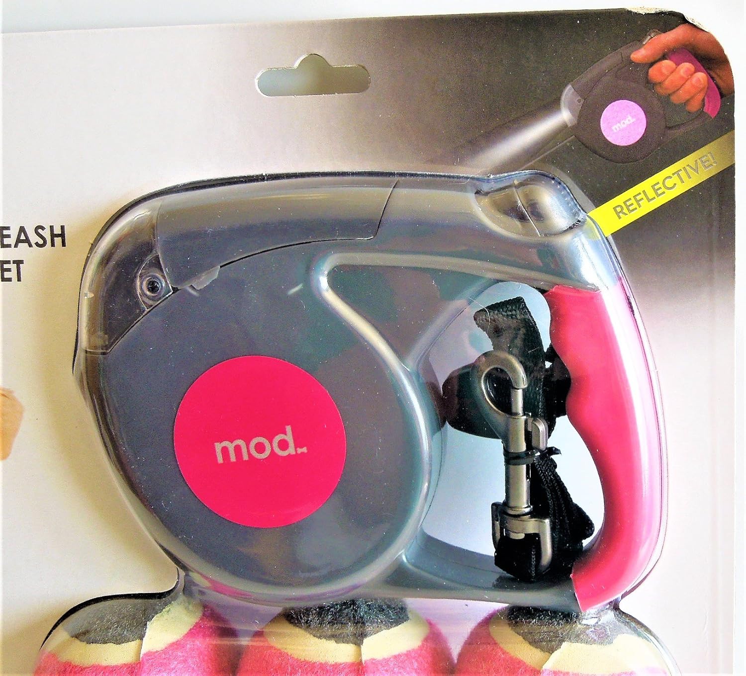 mod retractable dog leash with light