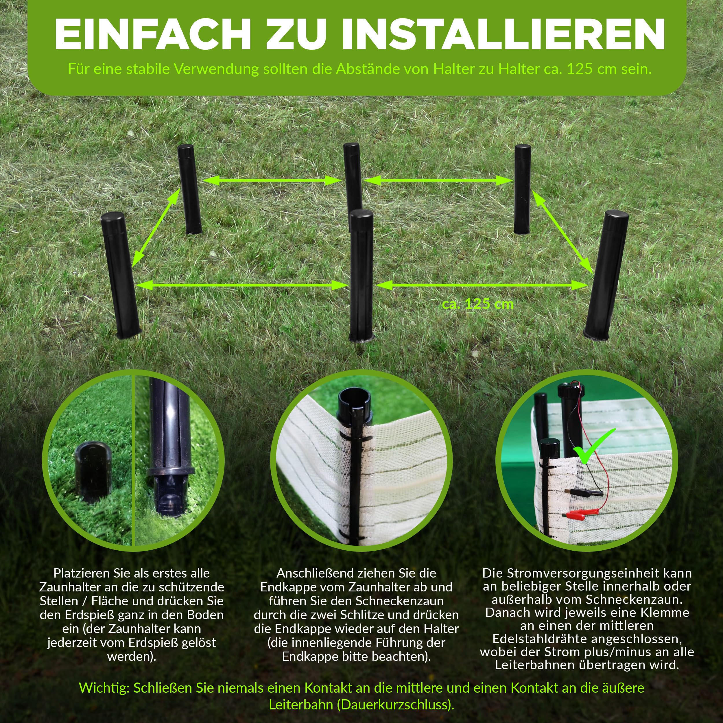ISOTRONIC Schneckenzaun elektrisch 10m – batteriebetriebener Stromzaun zum Schutz vor Schnecken in Beeten & Hochbeeten – effektiver Schneckenschutz – umweltschonend & tierfreundlich – einfache Montage