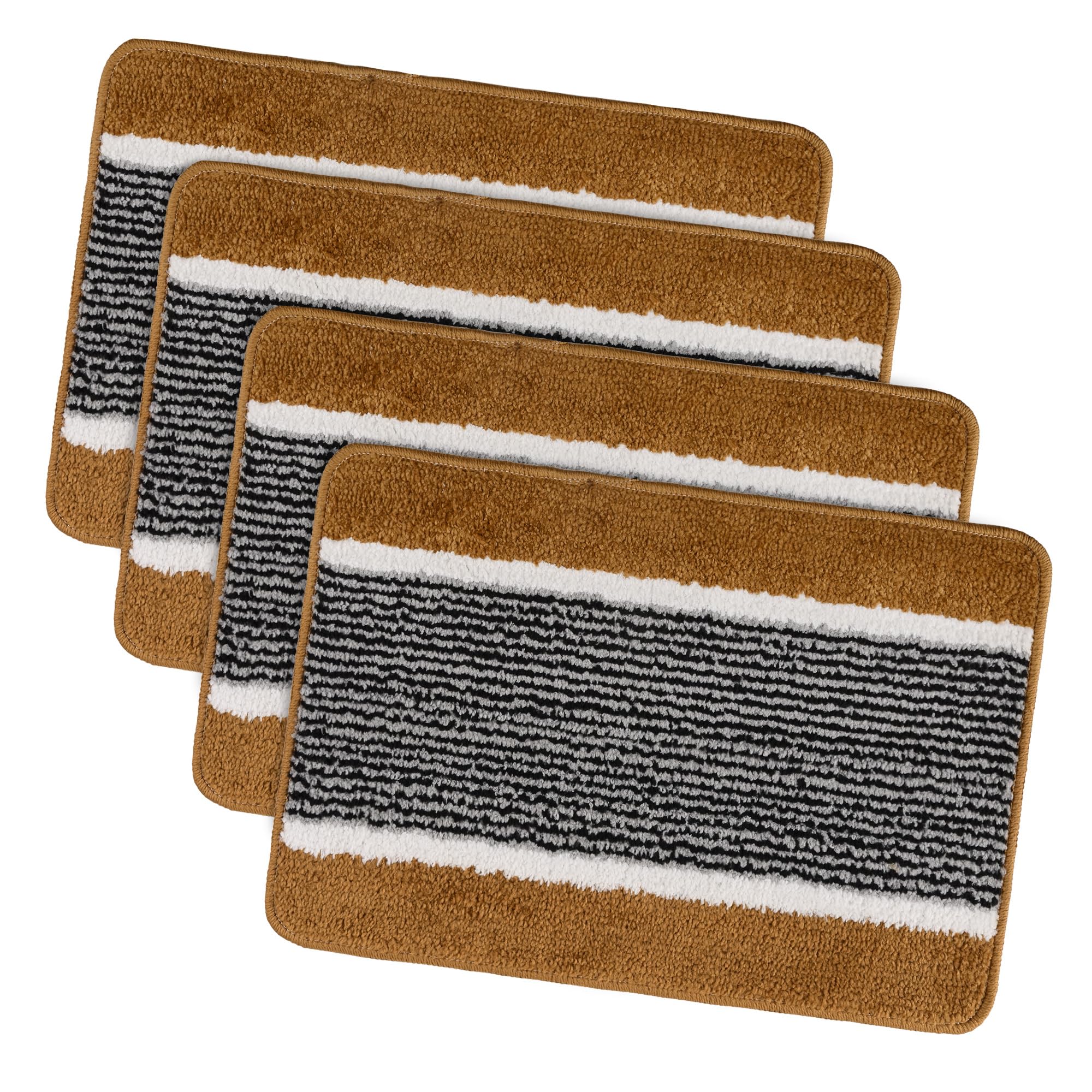 Kuber Industries Pack of 4 Anti-Skid Water-Absorbent Door Mats for Home | 16x24 Inch Durable Main Entrance Footmats for Bathroom, Living Room & Office | Micro Wings Lining - Golden-image-22