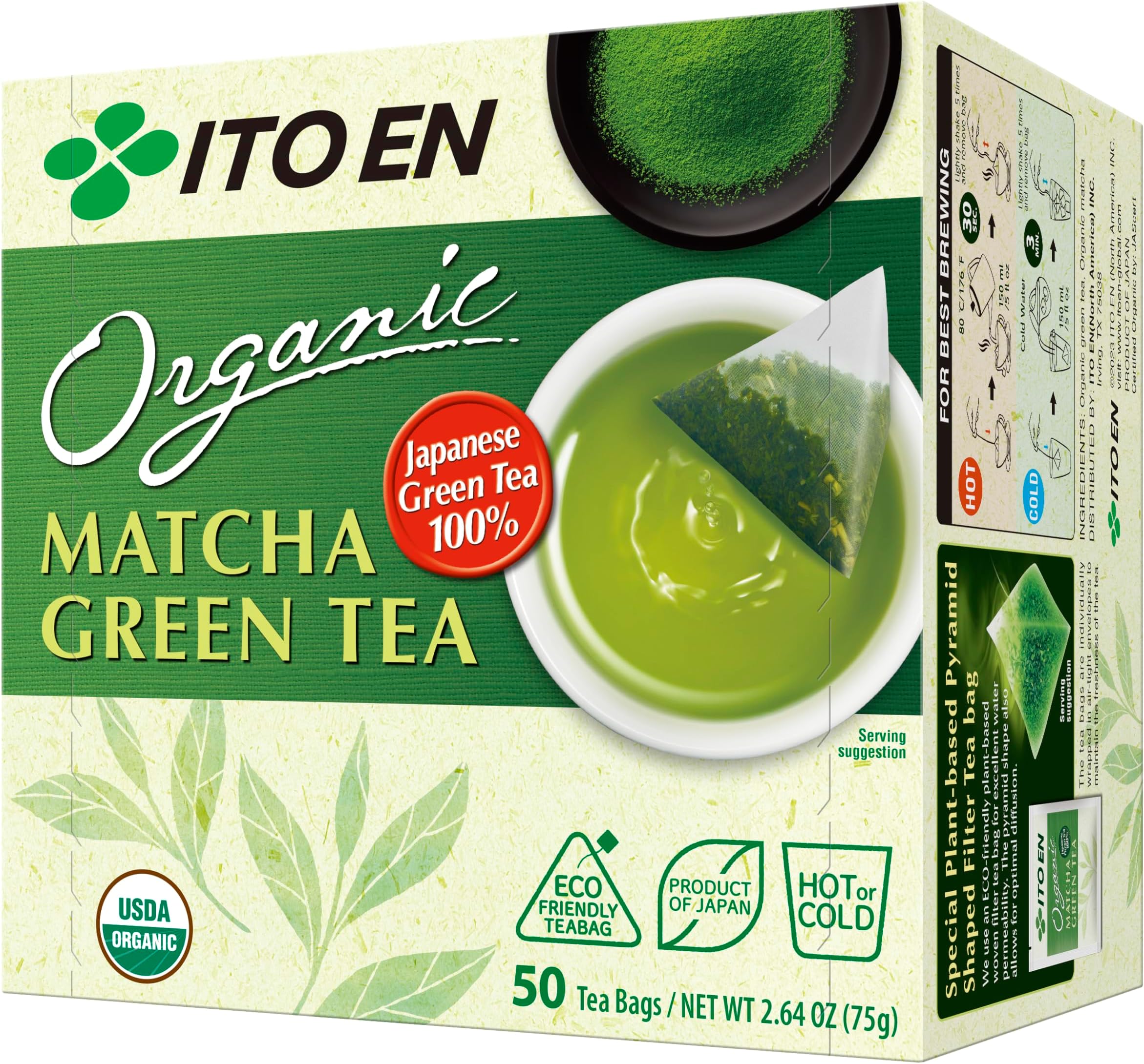 ITO EN Organic Matcha Green Tea - Tea Bags, 50ct (Pack of 1)