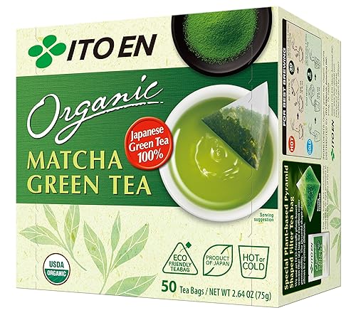 ITO EN Té verde matcha orgánico - Bolsas de té, 50 unidades (paquete de 1)