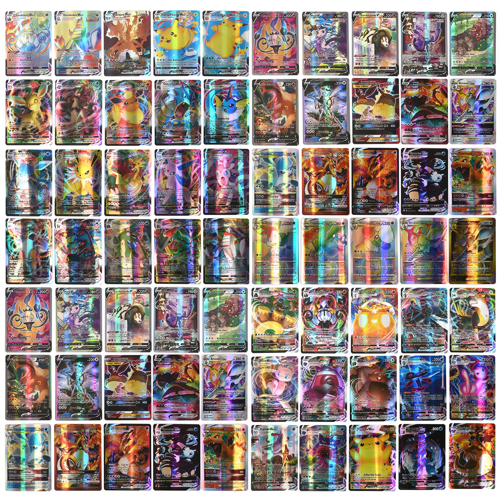 Buy 100 PCS Trading Card Game TCG Cards with 62 Vmax 1DX 1GX 9Vstar 27V