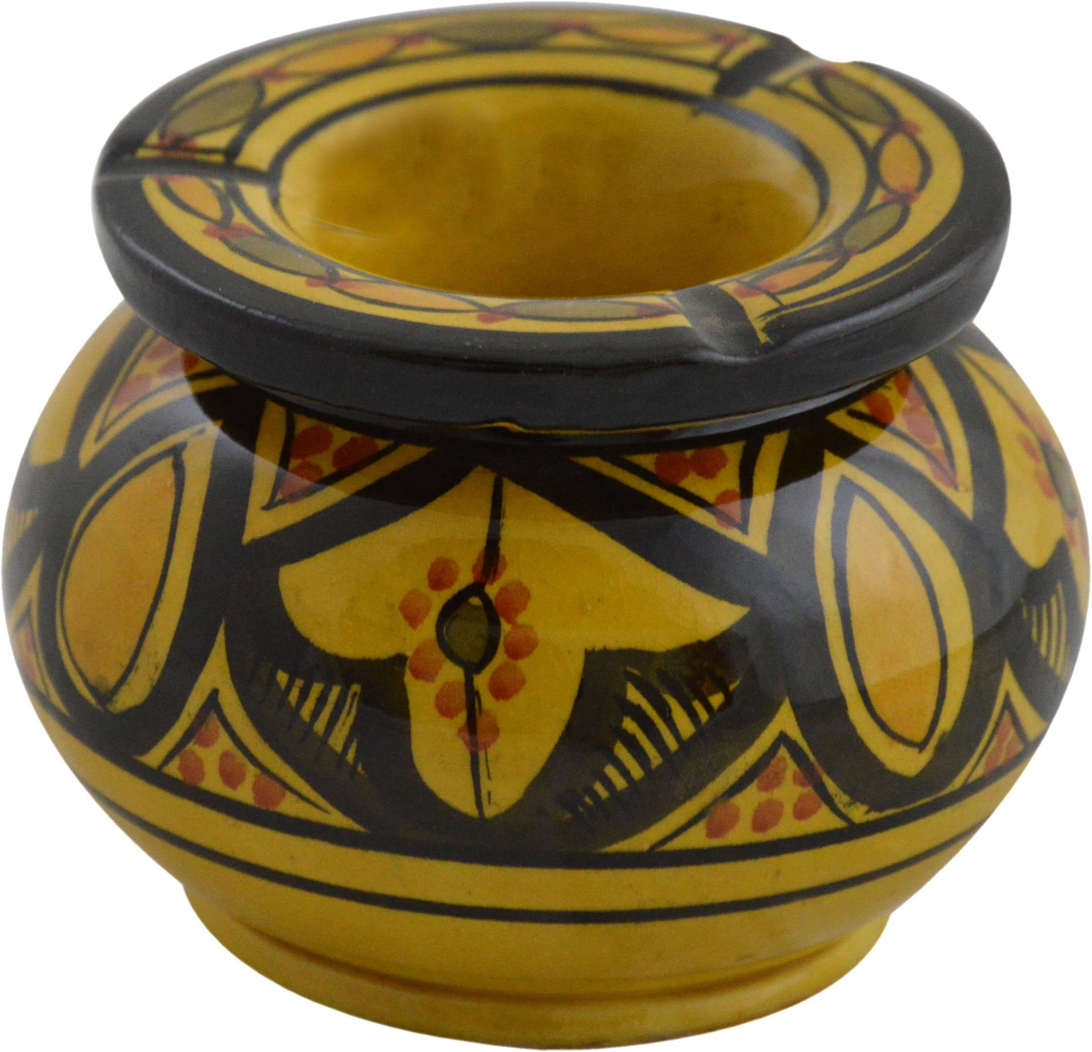 Ceramic Ashtrays Hand Made Moroccan smokeless Ceramic Medium Vivid Colors