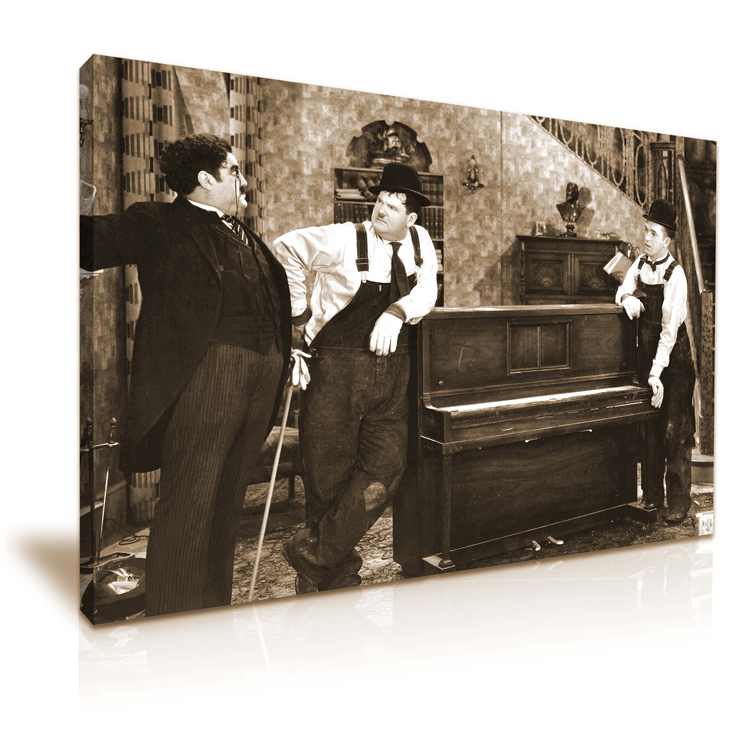 Laurel and Hardy Comedy Canvas Modern Wall Art 76x50cm