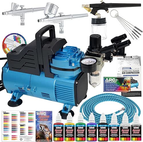 Master Airbrush Cool Runner Dual Fan Air Compressor Professional Airbrushing
