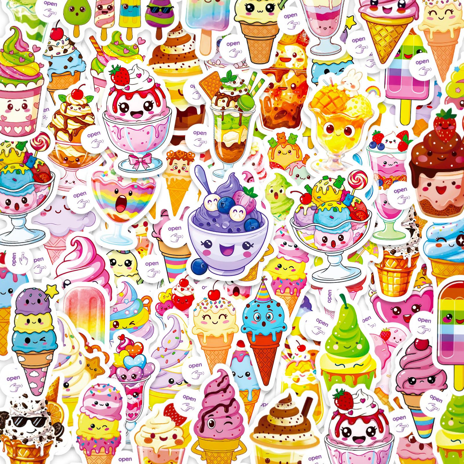 Anboor Stickers for Water Bottles, 56PCS 3D Miniature Scene Sticker, Waterproof Vinyl Room House Stickers for Laptop Luggage Skateboard Teens Adults — view 10