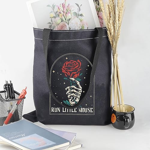 Vista 3 de POFULL Dark Romance Gift Run Little Mouse Tote Bag Book Lover Gift Book Club Gift