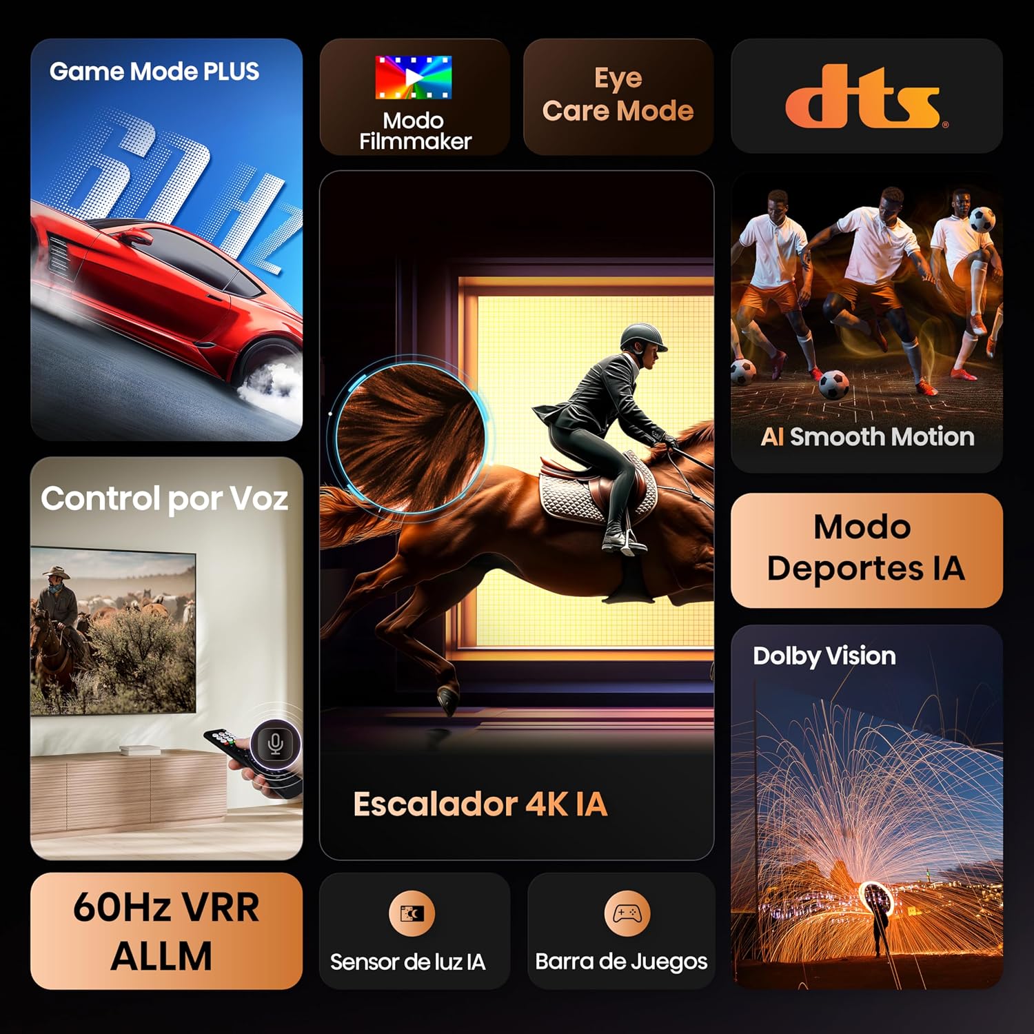 Hisense 85A6Q – UHD 4K Smart TV 85 Pulgadas, Dolby Vision, Escalador IA 4K, Modo Juego Plus, Modo Deportes IA, DTS Virtual X, Control por Voz, Doble Control de Volumen, Auto Ordenación Canales TDT 4