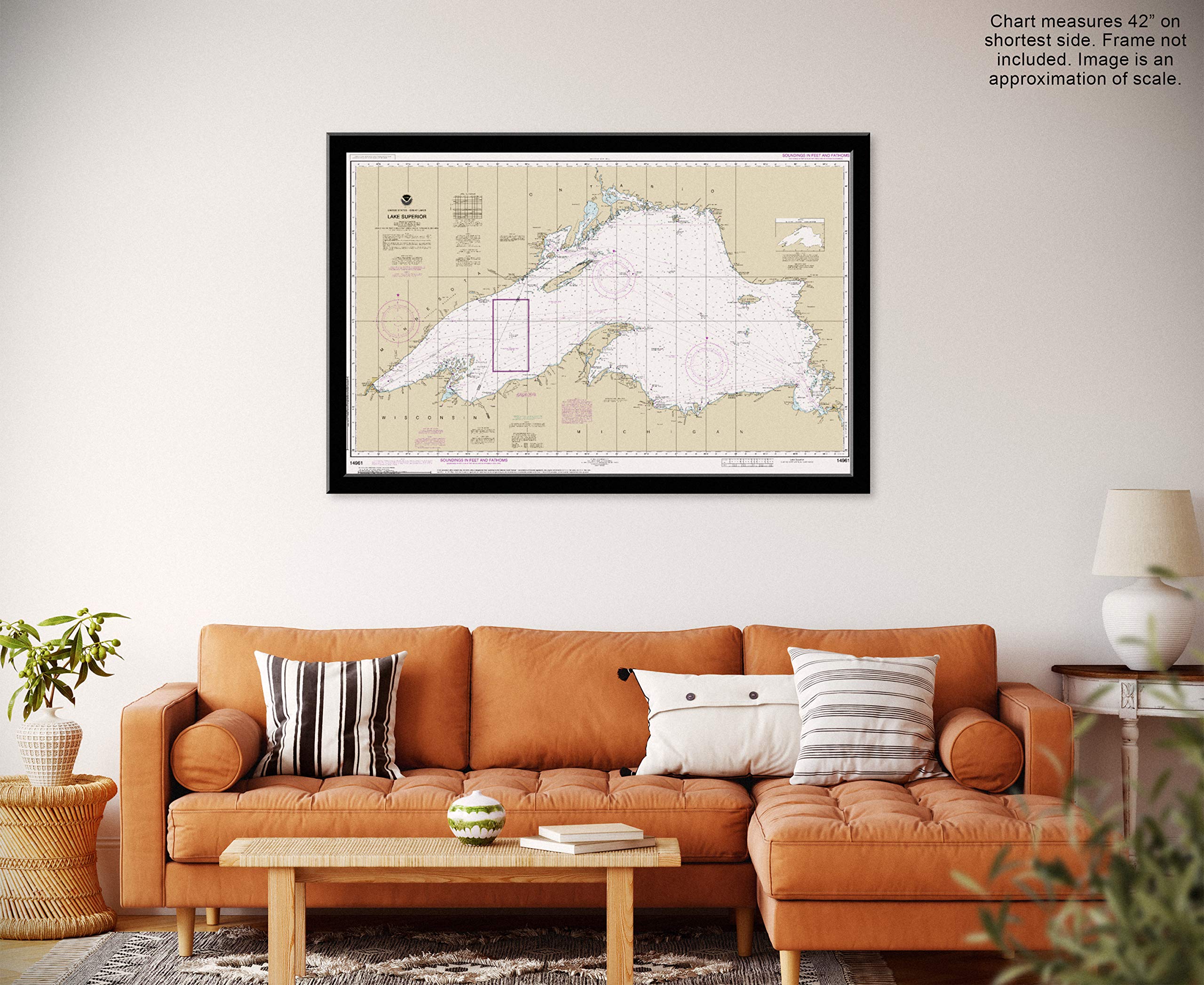 Paradise Cay Publications, Inc. Large Format NOAA Chart 14961: Lake Superior (Mercator Projection) (42