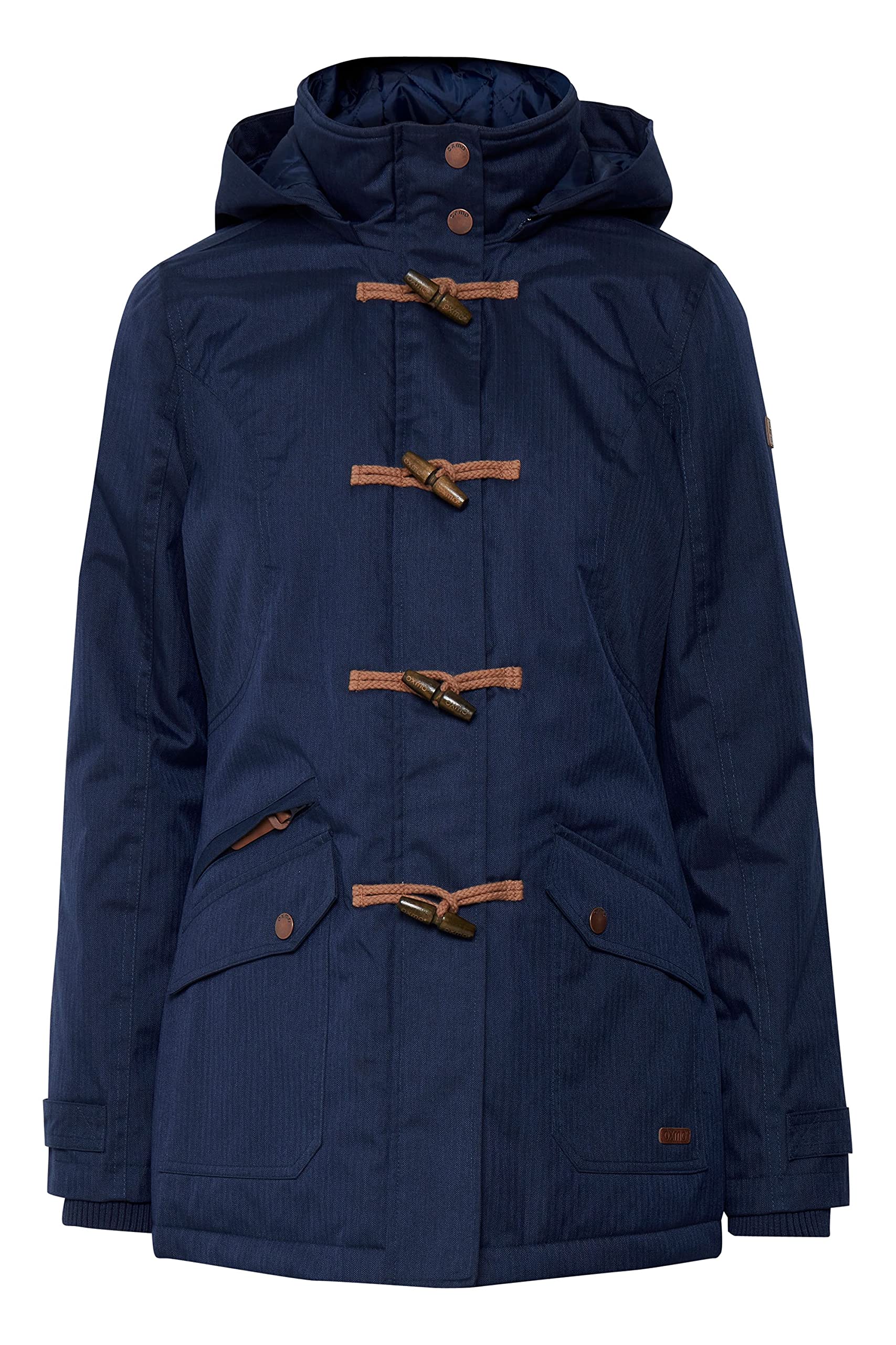 OXMO Brooke Damen Winterparka Parka Mantel Im Dufflecoat Stil mit Kapuze + Produktbeschreibung