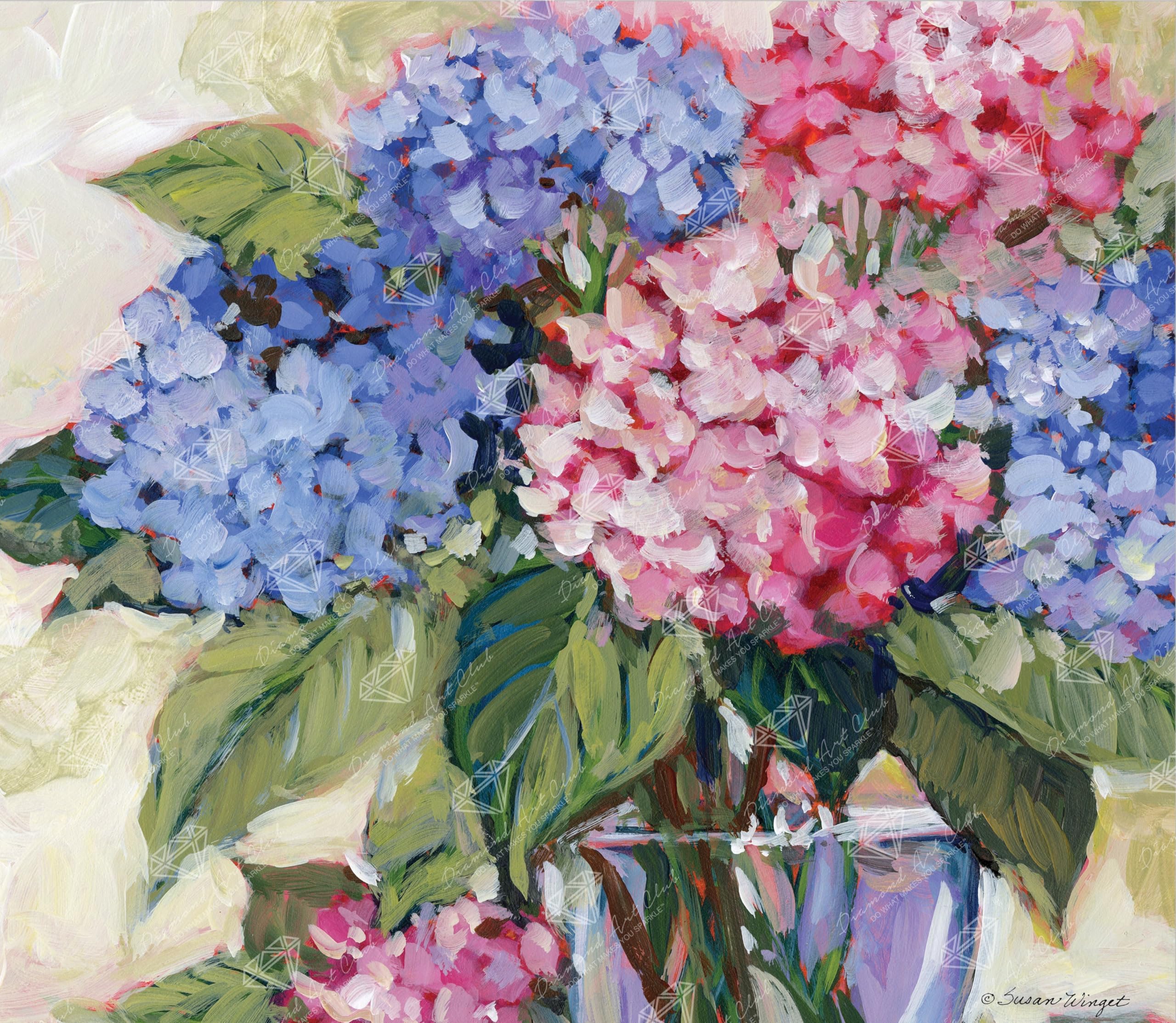 DIAMOND ART CLUB Hydrangeas Diamond Painting Kit, Fun DIY Crafts