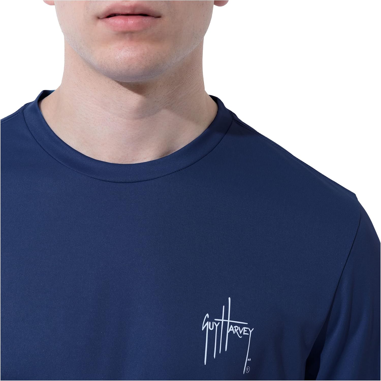 Guy Harvey Men's Long Sleeve Performance Sun Protection Shirt UPF 50+, Navy, Large - Image 5