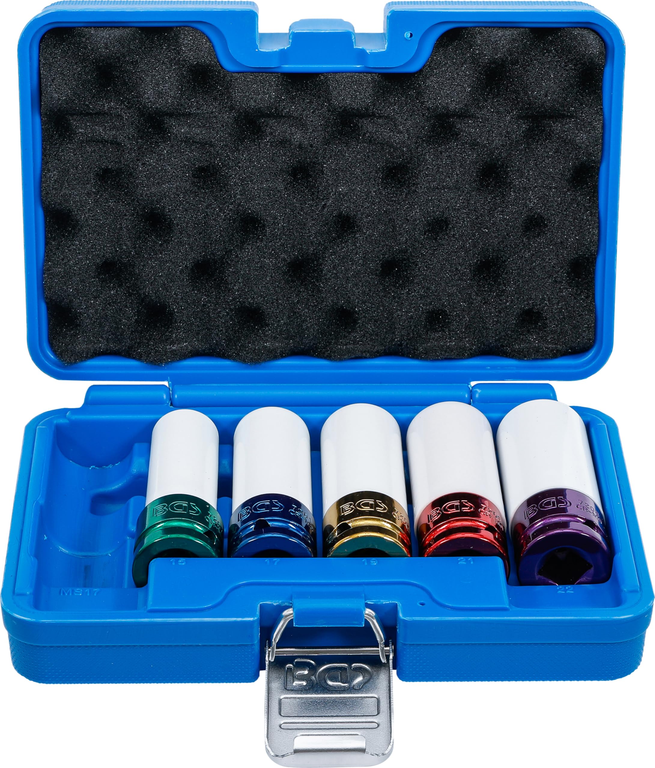 BGS 7307 | Zestaw ochronnych nasadek udarowych | 12,5 mm (1/2") | 15/17 / 19/21 / 22 mm / MS17 | 6 szt.