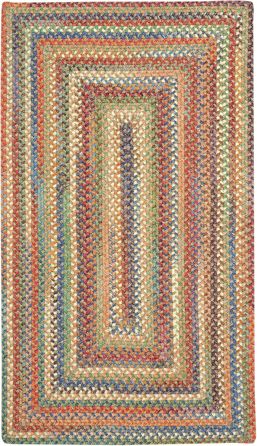 American Heritage Cinnamon 0' 24" X 0' 48" Concentric Rectangle Braided Rug Home