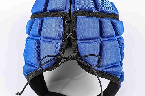 Miniatura 3 de DGXINJUN Casco de protección de carcasa suave de 7 V 7, protectores de cabeza de rugby, casco acolchado de portero ajustable, casco de portero de