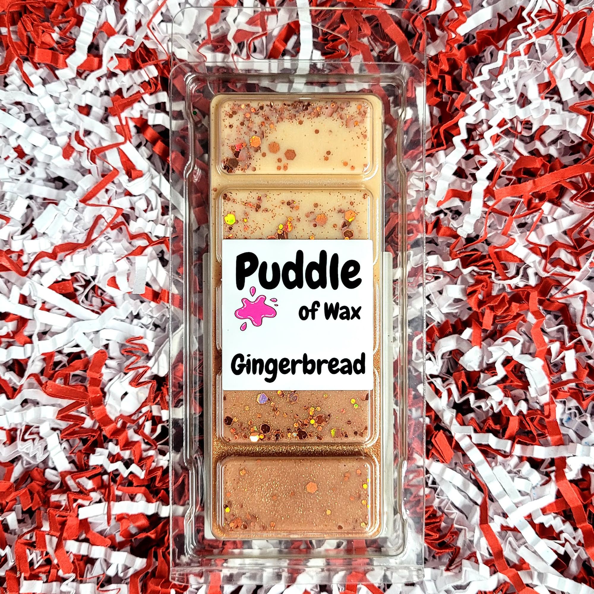 Puddle of Wax - Gingerbread Soy Wax Melt Snap Bar - 50g - Christmas Scent - Vegan Friendly - Made in the UK