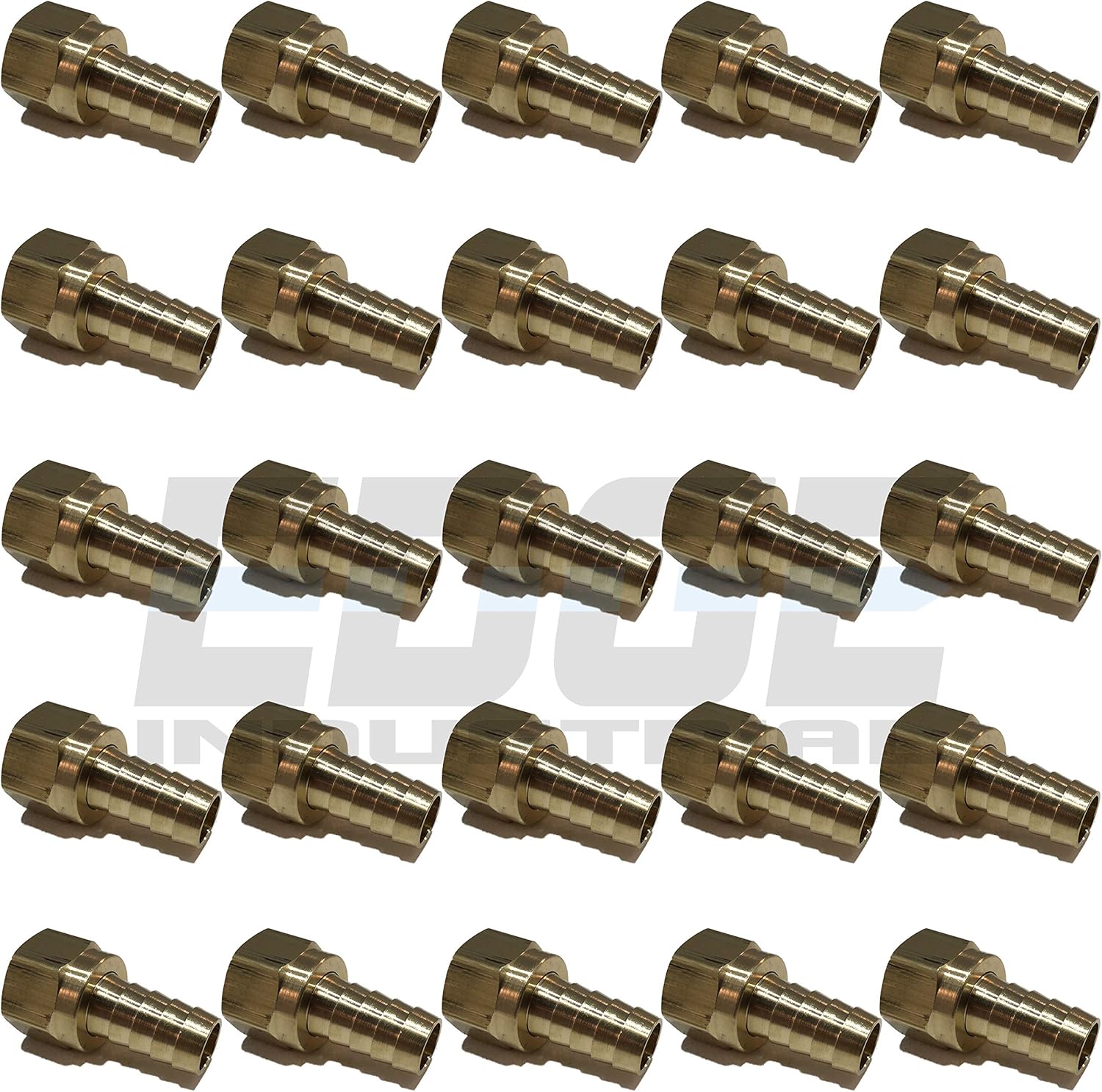 1/2 Hose ID to 1/2 45° SAE/37° JIC Dual SEAT Female Flare Brass Swivel Connector Fuel / AIR / Water / Oil / Gas / WOG (Qty 25)