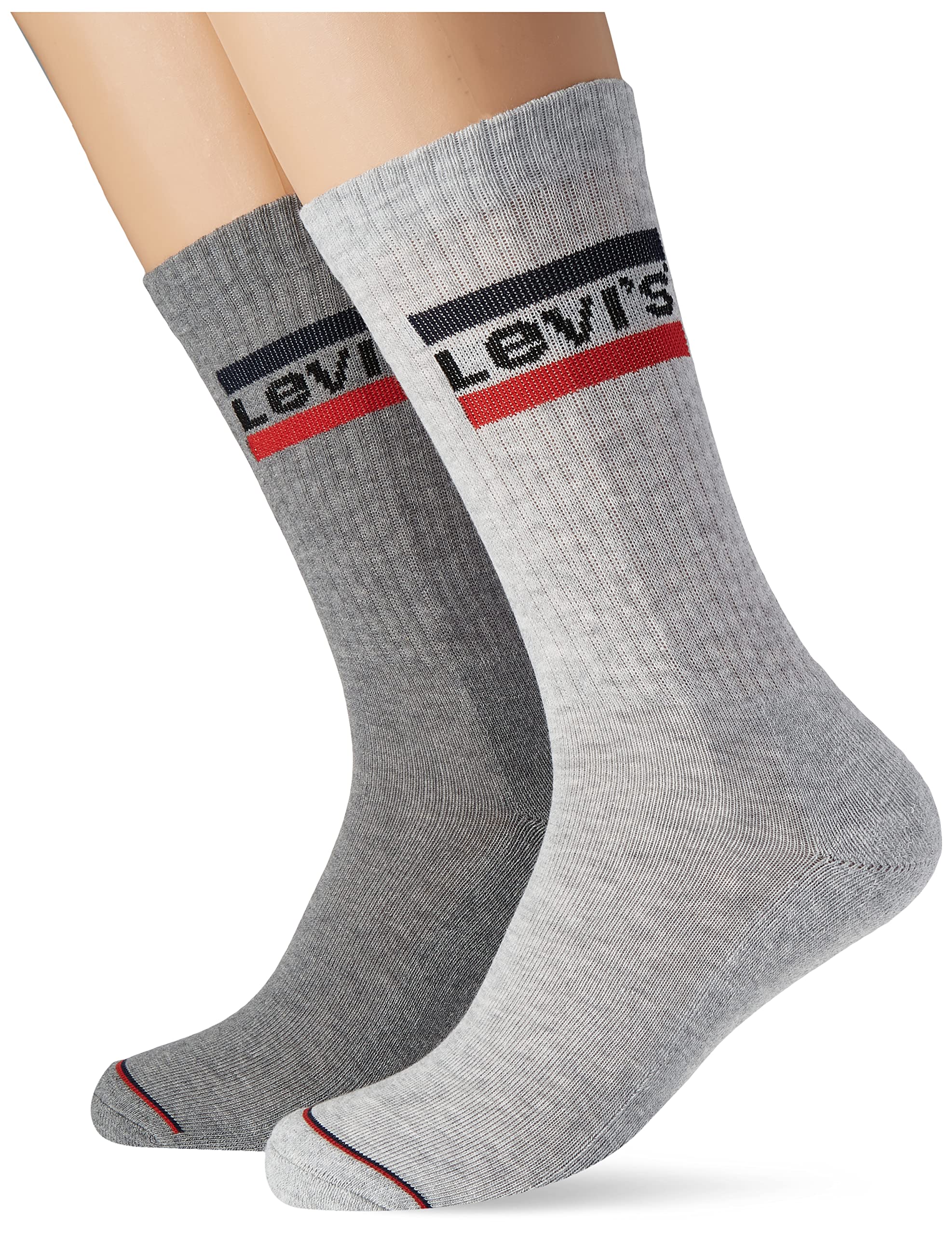 Levi's CREW SOCK, Grey Combo, 39/42 (pack of 2)