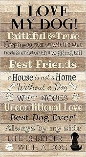 Timeless Treasures I Love My Dog 24" Panel Natural, Fabric by the Yard
