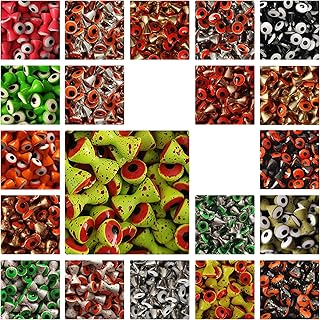 40 Pieces Total Assorted 20 Colors,3 Sizes Double Pupil Brass Dumbbell Eyes for Fly Tying
