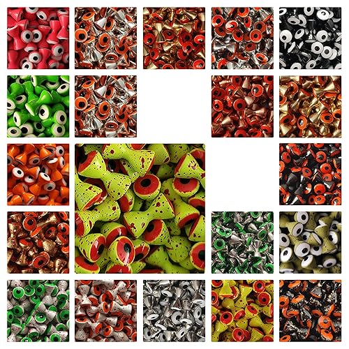 40 Pieces Total Assorted 20 Colors,3 Sizes Double Pupil Brass
