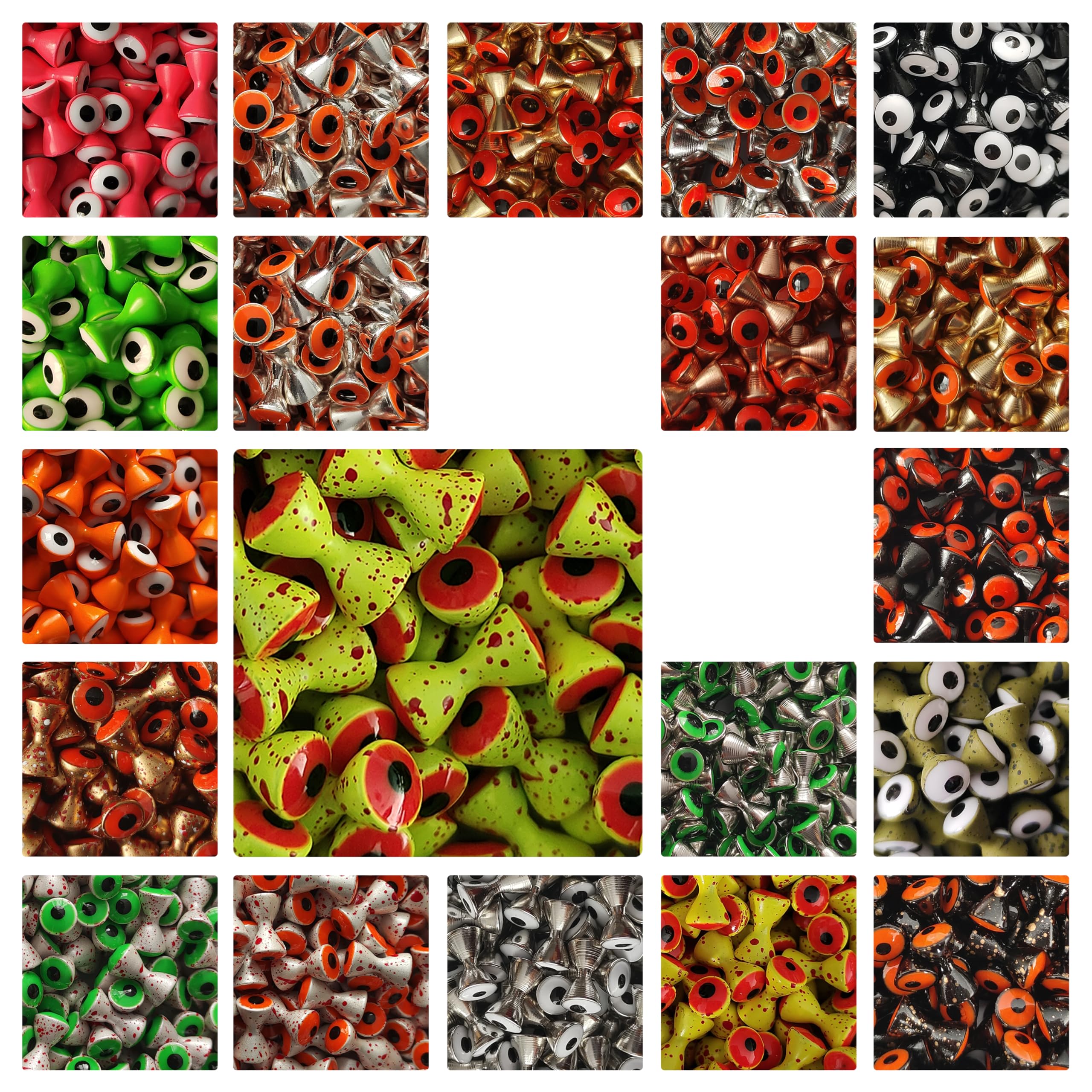 40 Pieces Total Assorted 20 Colors,3 Sizes Double Pupil Brass Dumbbell Eyes for Fly Tying (Assorted 40 Pieces, Medium - 5/32