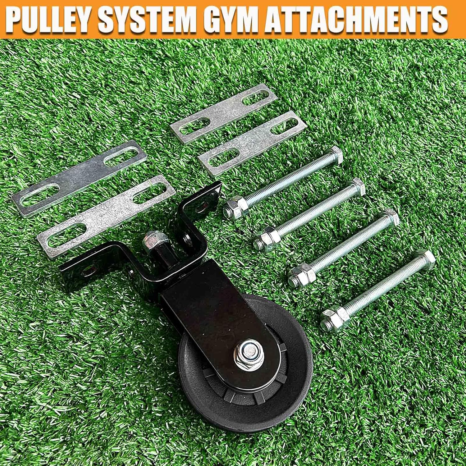 KORIKAHM Power Rack Pulley Attachment, LAT Pulldown Machine - Cable & Weight Dual Pulley System for Home Gym Strength Training, Power Racks