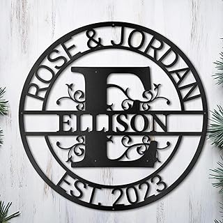 Personalized Metal Name Signs, Split Letter Monogram Wall Decor, Custom Last Name Sign, Family Name Sign for Outdoor, Personalized Wedding Gift, Garden Decor, Metal Wall Art, Housewarming Gift