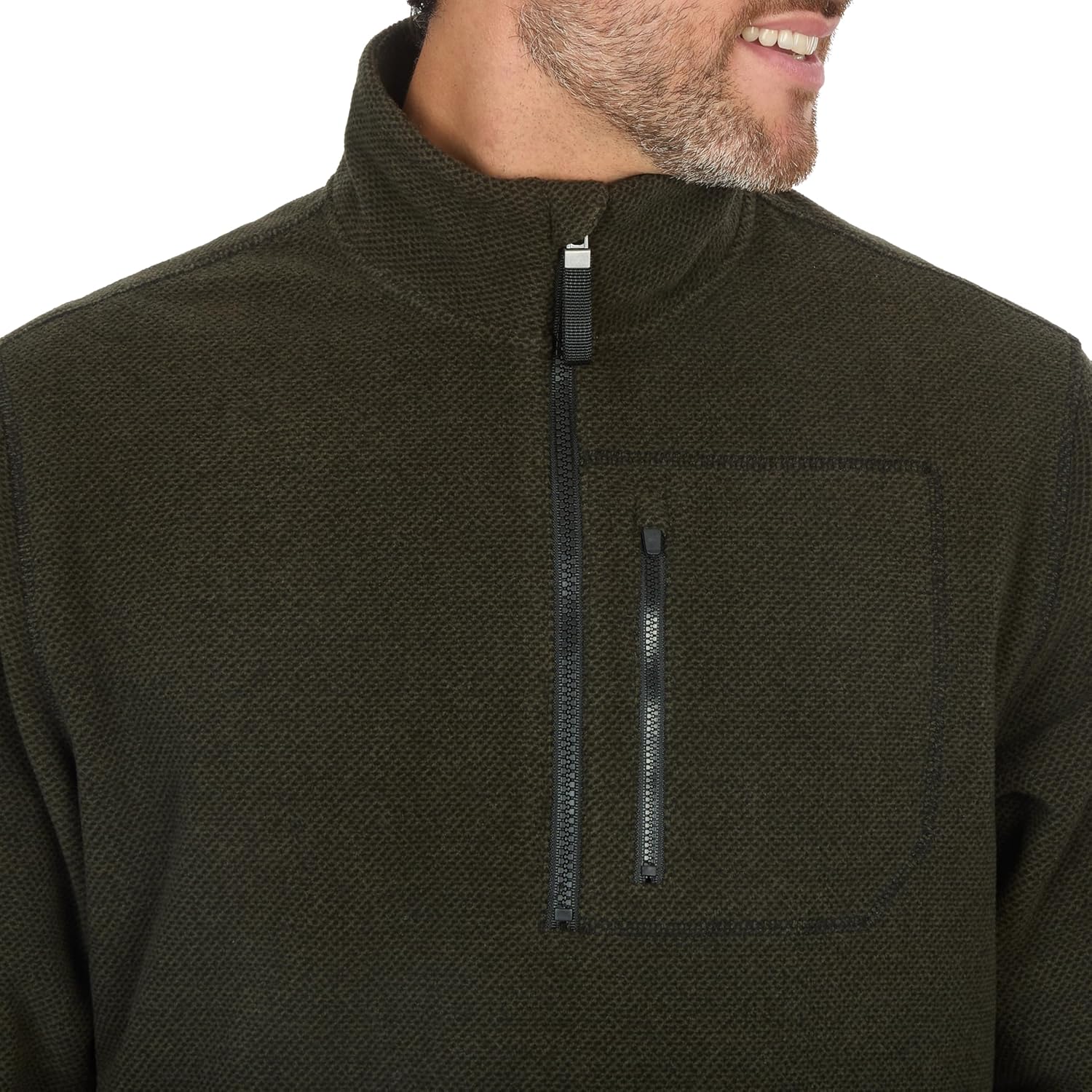 Coleman Men's Quarter Zip Pullover Knit Long Sleeve Sweatshirt with Zippered Chest Pocket and Stand-Up Collar - Image 3
