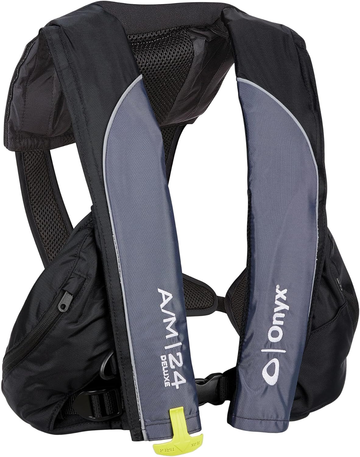 Onyx A/M-24 Deluxe Automatic/Manual Inflatable Life Jacket, U.S. Coast Guard Approved, Low Profile, Compact Design, Manual Convertible Inflation Option