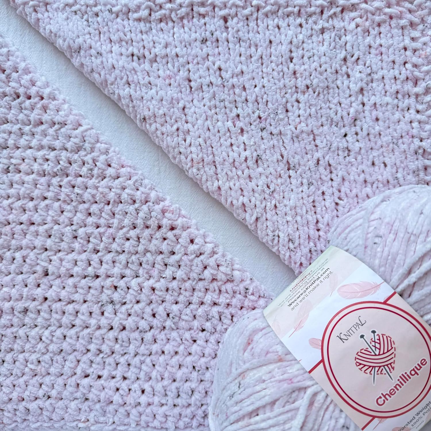 Chenillique #4 Velvet Chenille Yarn, 4-Pack (856Yds/400G), Blush Confetti image 5