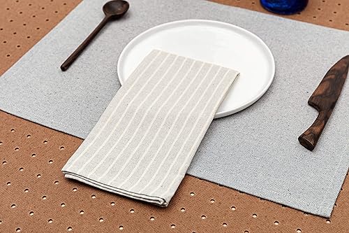 Miniatura 7 de MEEMA Juego de 4 manteles individuales de tela con bolsillos, 14 x 20 pulgadas, manteles individuales de granja de mezclilla y algodón reciclado,