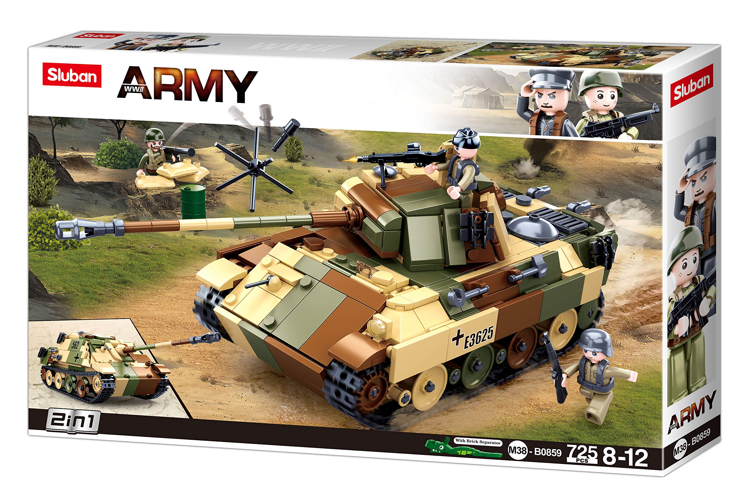 Sluban M38-B0859 Wii-Medium Tank 2 en 1, Mehrfarbig