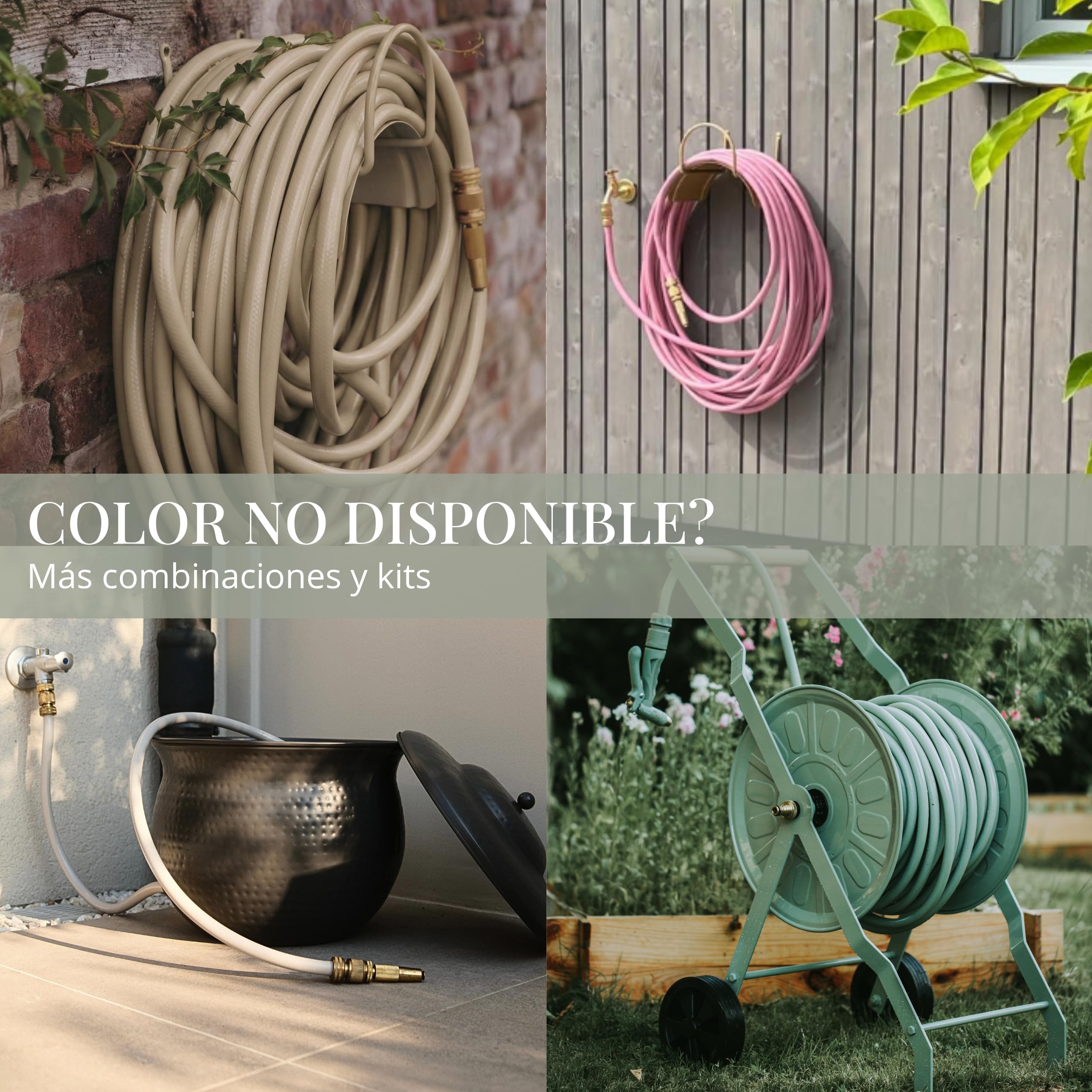 LIVLIG Set manguera 20 m 1/2" – tubo anti‑torsión y resistente a UV con pistola y conectores (G3/4, stop 1/2, rápido) – Verde