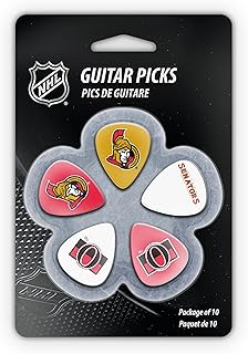 The Sports Vault 8010 NHL Licensed Ottawa Senators Guitar Picks, 10 Pack, Red
