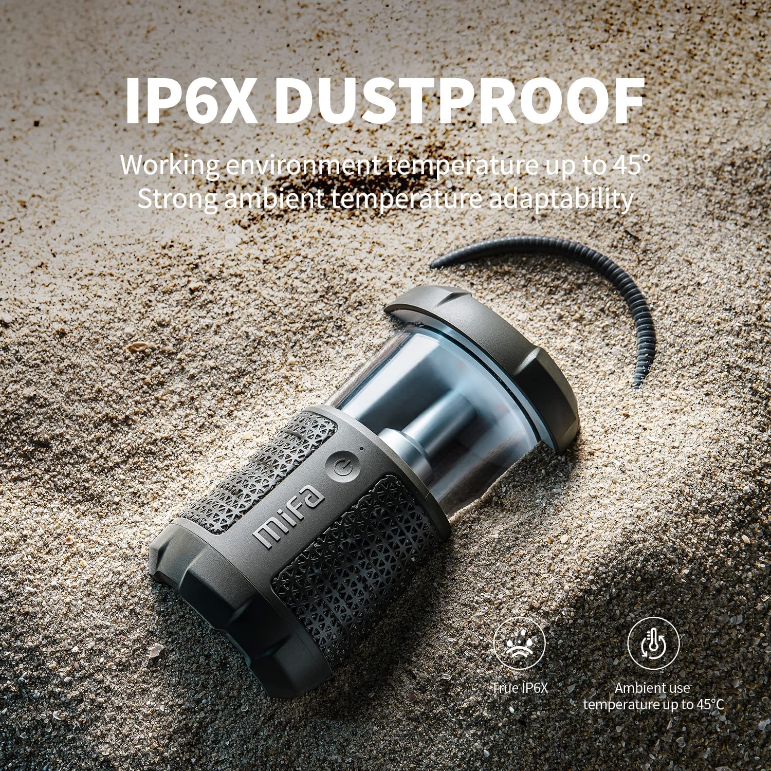 MIFA WildCamping Bluetooth Lautsprecher mit Camping Lampe, Bluetooth 5.3 20 Watt HiFi Sound, IP67 wasserdicht dustproof, unterstützt Powerbank Mikro SD-Karte TWS