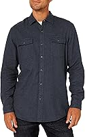 Amazon Essentials Men's Regular Fit Long-Sleeve Flannel Shirt with Chest Pockets - Soft 100% Cotton Twill