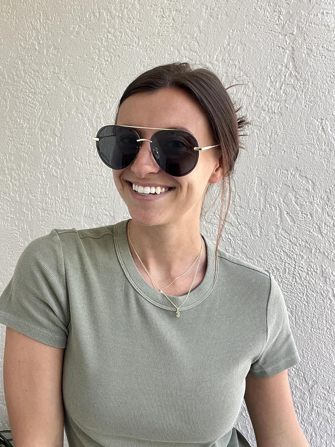 DIFF Lenox Polarized Designer Aviator Sunglasses for Women UV400 Protection, Gold Stainless Steel Frames