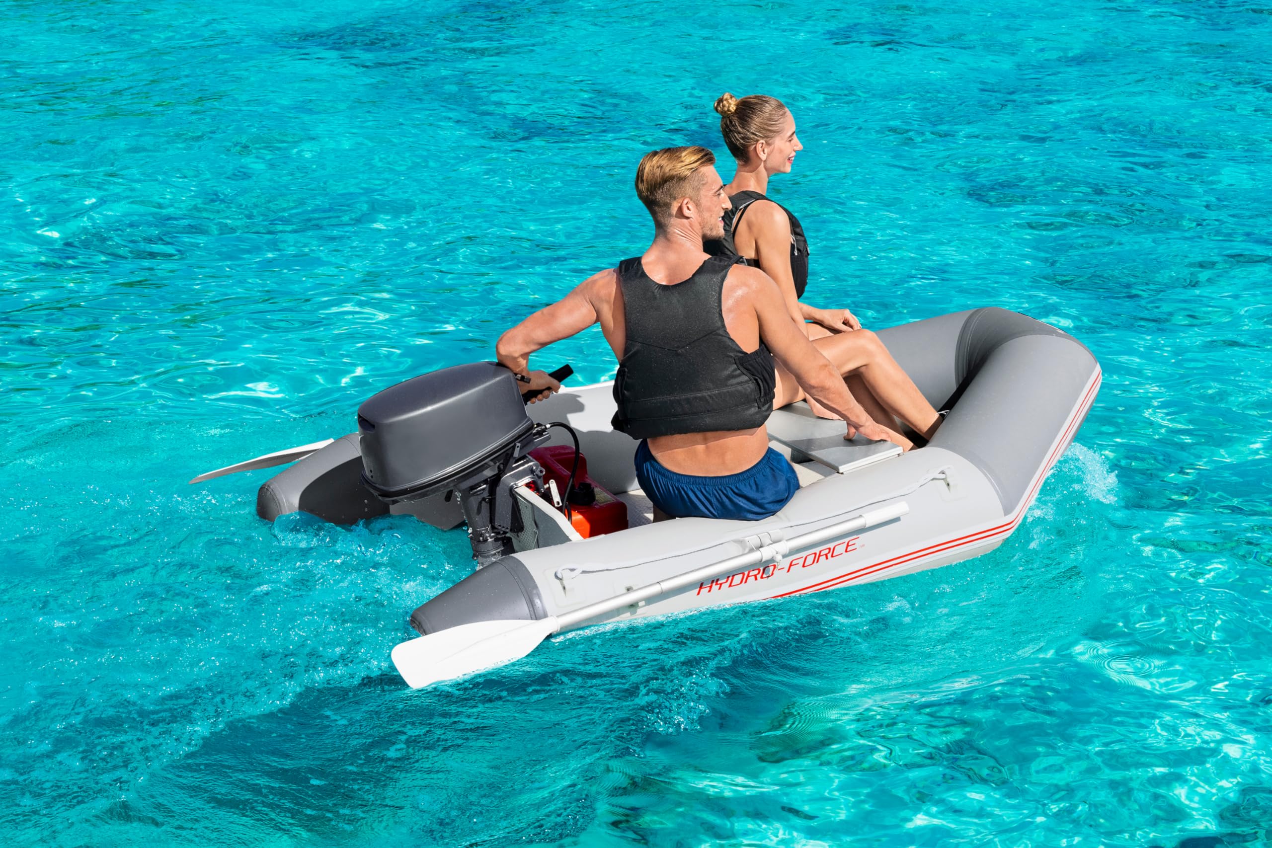Canot Gonflable Hydro-Force™ Caspian, 230 x 130 x 33 cm, avec 2 rames et Pompe de gonflage
