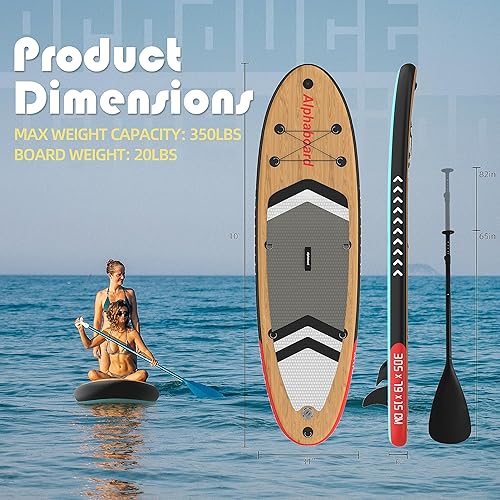 Miniatura 2 de Tabla de remo inflable de 10 x 30 x 6 pulgadas con accesorios de SUP y mochila. Cubierta antideslizante, postura amplia, aleta inferior, bomba de