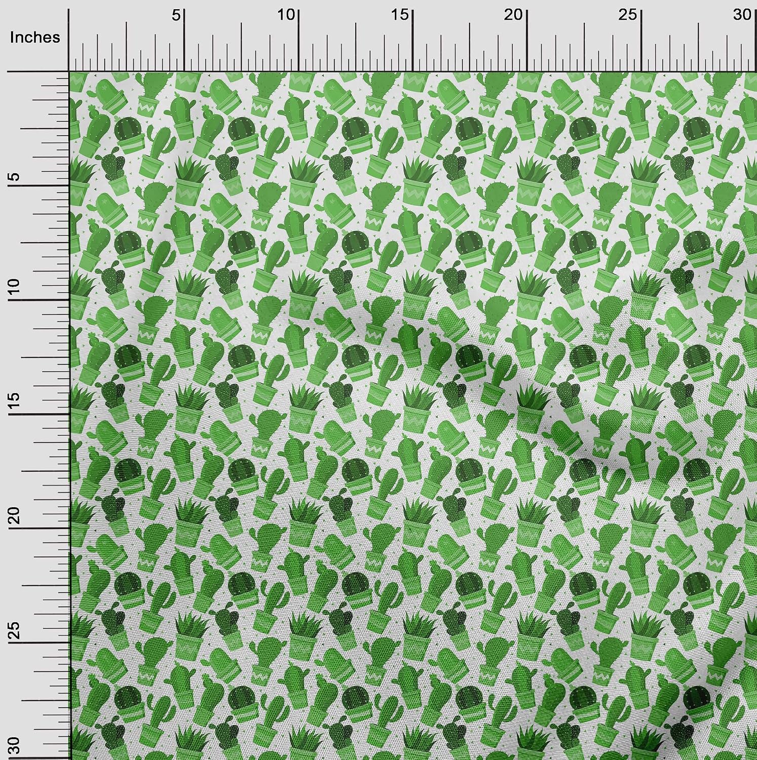 oneOone Viscose Chiffon Green Fabric Cactus DIY Clothing Quilting Fabric Print Fabric by Yard 42 Inch Wide