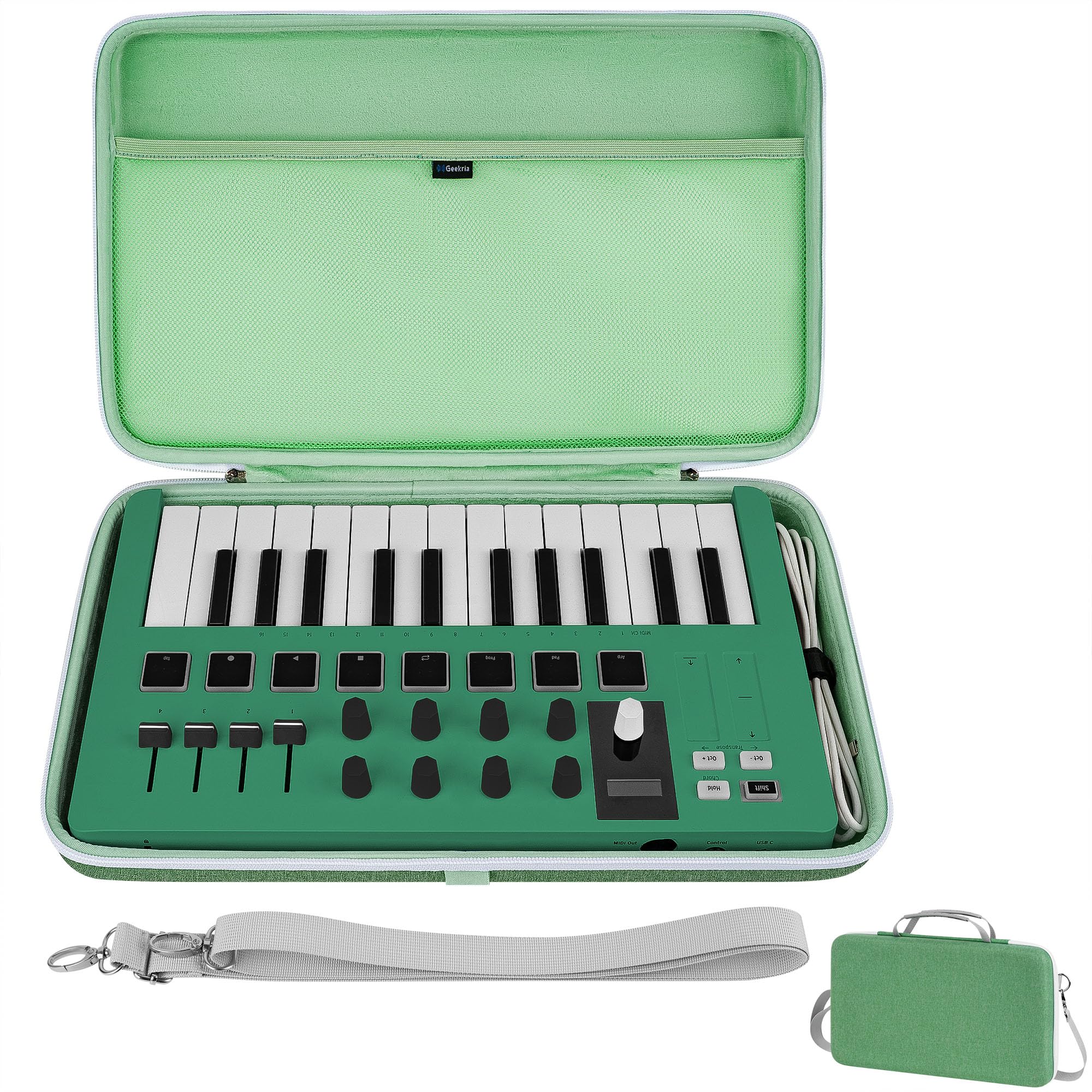 Geekria USB MIDI Keyboard Controller Hand Case, Compatible with Arturia MiniLab 3 / MiniLab MkII 25 Slim-Key