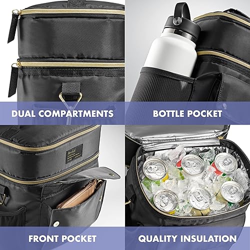 Miniatura 3 de Fit & Fresh Westminster - Lonchera aislada de doble compartimento para mujer, juego completo de almuerzo con 2 contenedores, bolsa térmica aislada