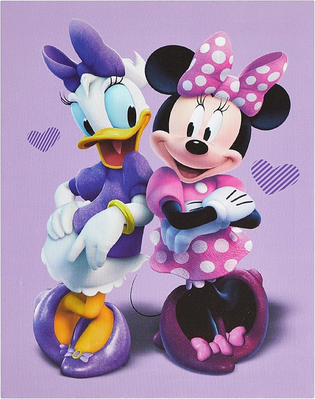 Disney Minnie Mouse Canvas LED Wall Art,Childrens Wall Hanging Décor,11.5"x15.75"