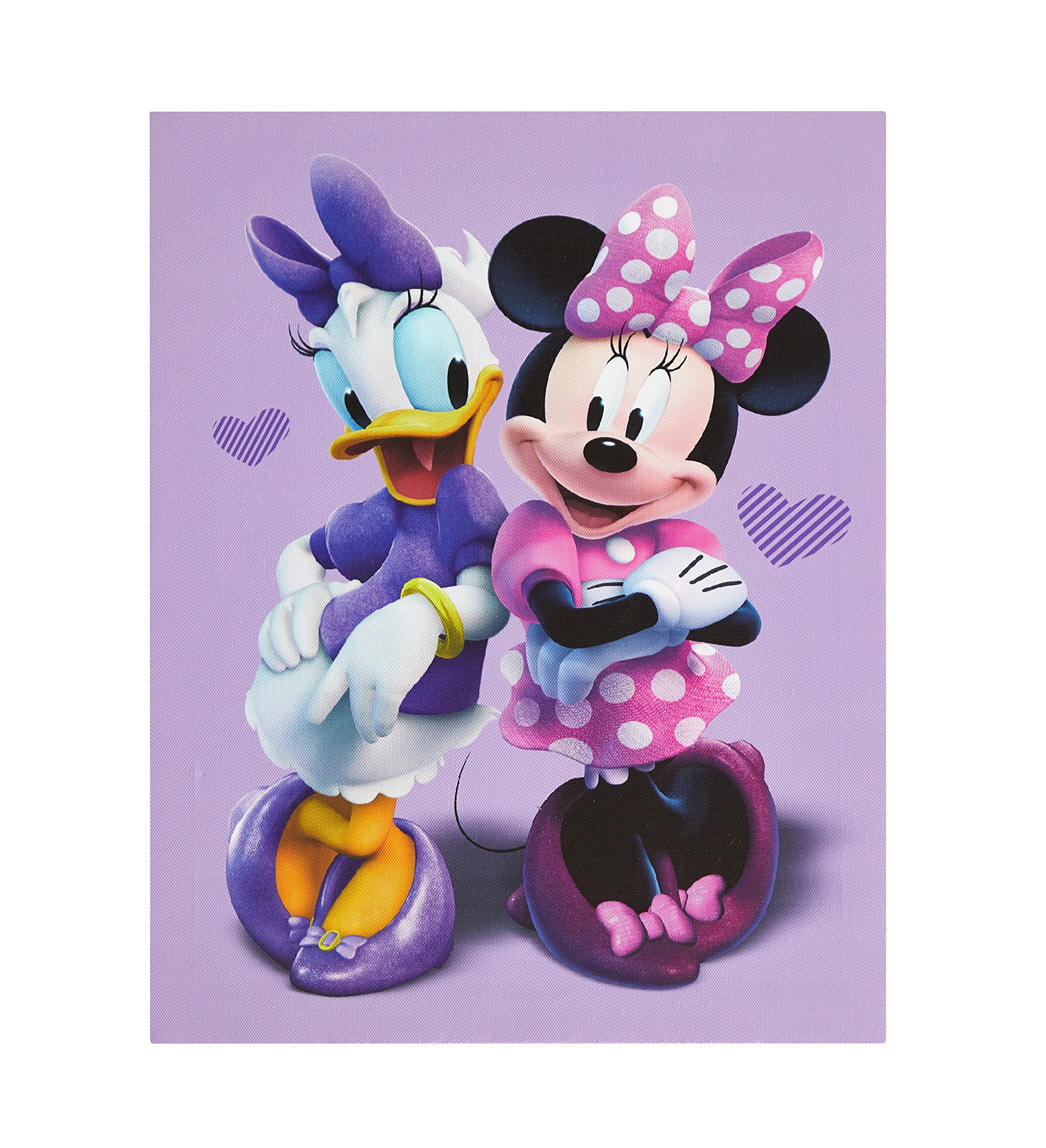 Idea Nuova Disney Minnie Mouse Kanvas LED Duvar Sanatı, Çocuk Duvar Süsü Dekoru, 29 cm x 40 cm