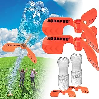 Aquapod Screw on Curved Water Rocket Fins (2pk)- Compatible with Any 2L Bottles - Makes Bottle Spiral in Air - Fun Educati...