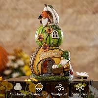 TERESA'S COLLECTIONS Napelemes Tökös Dekoráció Kerti Figura Őszi Dekor Halloweenre 6